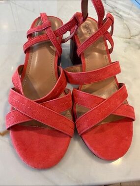 🔥Coach Orange Suede Strappy Women's Sandals NWOT